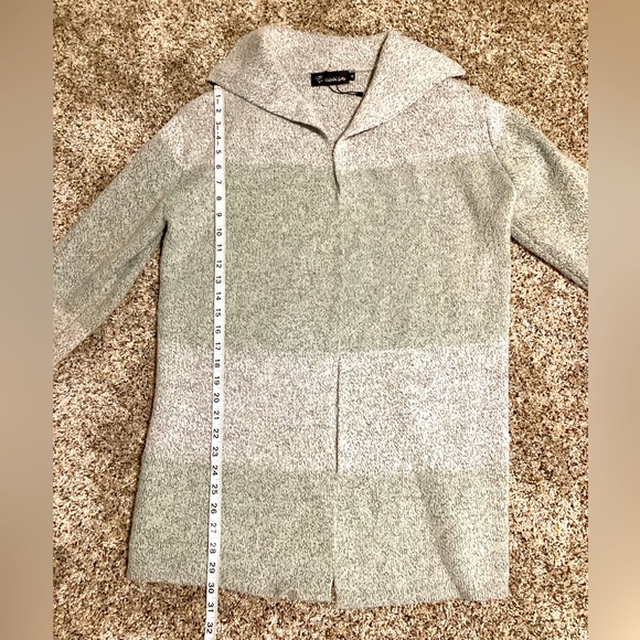 Creation Cardigan Sweater Wool Blend Size M Long Knitted Striped Fall Winter - Picture 2 of 8